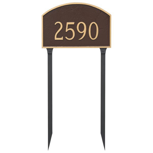 Prestige Arch Large One Line Address Sign Plaque with Lawn Stakes