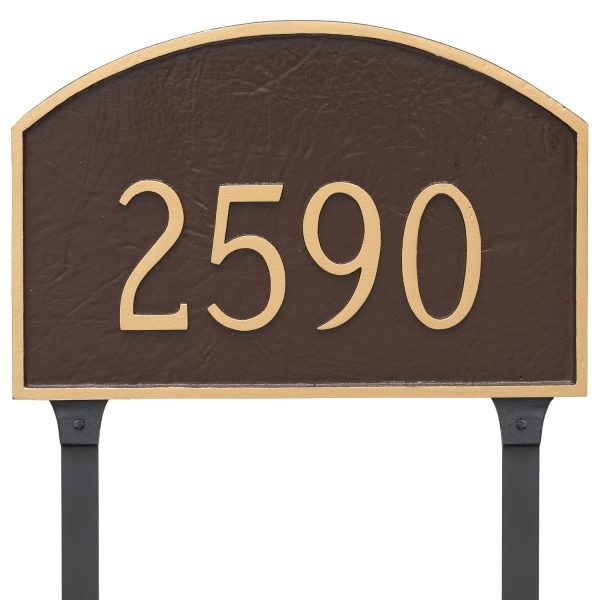 Prestige Arch Large One Line Address Sign Plaque with Lawn Stakes