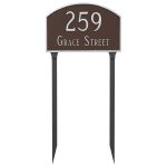 Prestige Arch Standard Two Line Address Sign Plaque with Lawn Stakes
