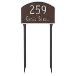 Prestige Arch Large Two Line Address Sign Plaque with Lawn Stakes