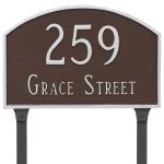 Prestige Arch Standard Two Line Address Sign Plaque with Lawn Stakes