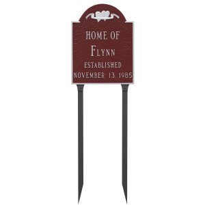 Two Hearts Wedding Anniversary Sign Plaque with Lawn Stakes