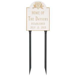 Dove and Heart Wedding Anniversary Sign Plaque with Lawn Stakes