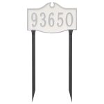 Colonial Estate One Line Address Sign Plaque with Lawn Stakes