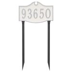 Colonial Standard One Line Address Sign Plaque with Lawn Stakes
