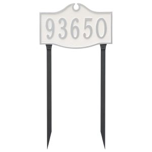 Colonial Standard One Line Address Sign Plaque with Lawn Stakes