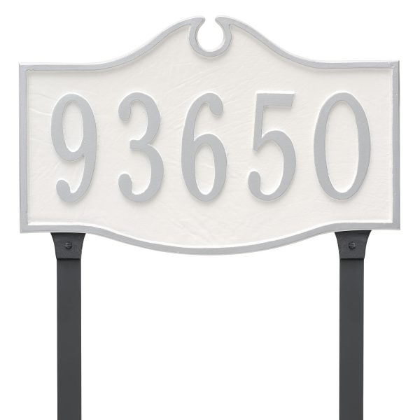 Colonial Standard One Line Address Sign Plaque with Lawn Stakes