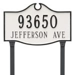 Colonial Standard Two Line Address Sign Plaque with Lawn Stakes