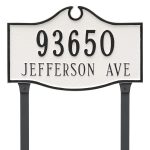 Colonial Estate Two Line Address Sign Plaque with Lawn Stakes