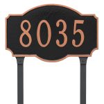 Montague Estate One Line Address Sign Plaque with Lawn Stakes