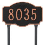 Montague Standard One Line Address Sign Plaque with Lawn Stakes