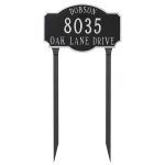 Montague Standard Two Line Address Sign Plaque with Lawn Stakes