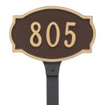 Cambridge Small Address Sign Plaque with Lawn Stake