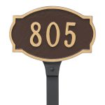 Cambridge Petite Address Sign Plaque with Lawn Stake