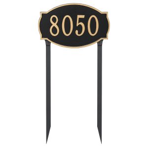 Cambridge Estate One Line Address Sign Plaque with Lawn Stakes