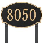 Cambridge Standard One Line Address Sign Plaque with Lawn Stakes
