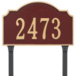 Vanderbilt Estate One Line Address Sign Plaque with Lawn Stakes