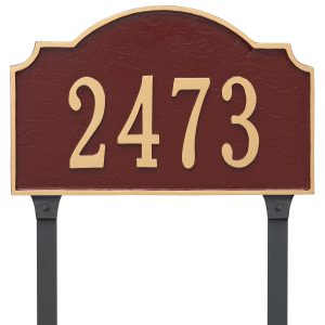 Vanderbilt Standard One Line Address Sign Plaque with Lawn Stakes