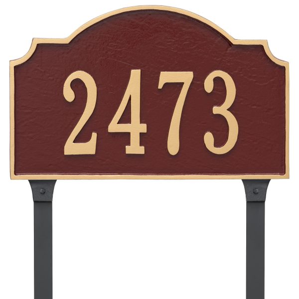 Vanderbilt Standard One Line Address Sign Plaque with Lawn Stakes