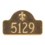 Fleur de Lis Lexington Arch Estate One Line Address Sign Plaque