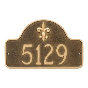 Fleur de Lis Lexington Arch Large One Line Address Sign Plaque