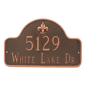 Fleur de Lis Lexington Arch Large Two Line Address Sign Plaque