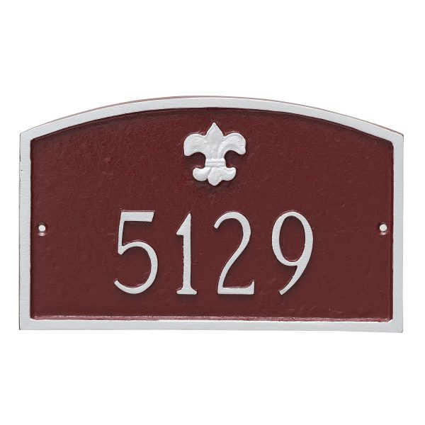 Fleur de Lis Prestige Arch Petite Address Sign Plaque