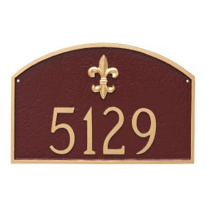 Fleur de Lis Prestige Arch Large One Line Address Sign Plaque