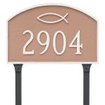 Ichthus Prestige Arch Standard Address Sign Plaque with Lawn Stakes