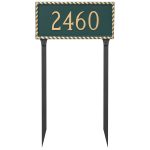 Franklin Rectangle One Line Address Sign Plaque with Stakes