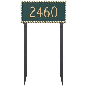 Franklin Rectangle One Line Address Sign Plaque with Stakes