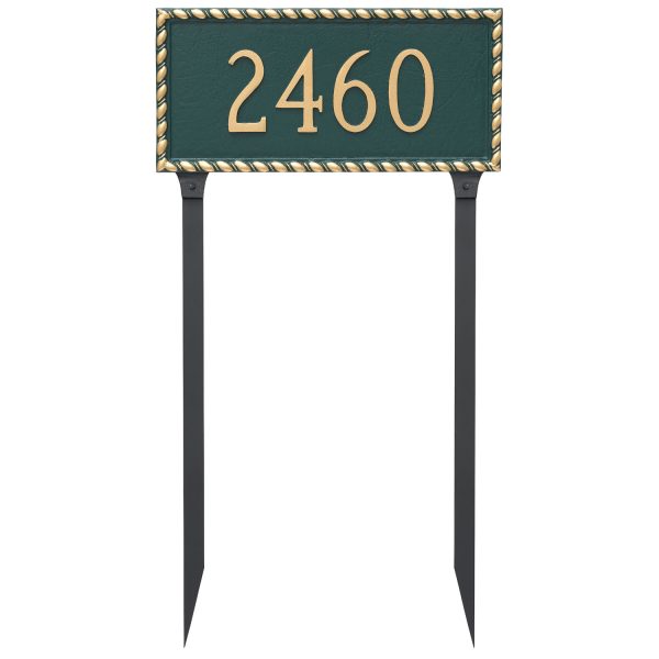 Franklin Rectangle One Line Address Sign Plaque with Stakes