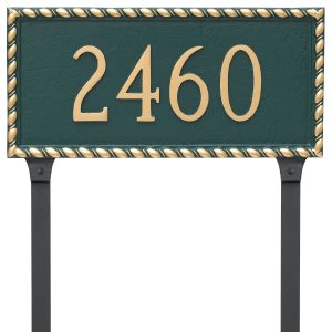 Franklin Rectangle One Line Address Sign Plaque with Stakes