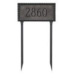 Cairo Rectangle One Line Address Sign Plaque with Lawn Stakes