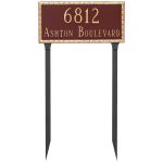 Jefferson Rectangle Two Line Address Sign Plaque with Lawn Stakes