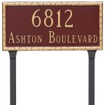 Jefferson Rectangle Two Line Address Sign Plaque with Lawn Stakes