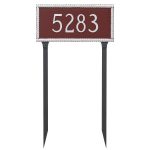 Harrison Rectangle One Line Address Sign Plaque with Lawn Stakes
