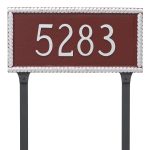 Harrison Rectangle One Line Address Sign Plaque with Lawn Stakes