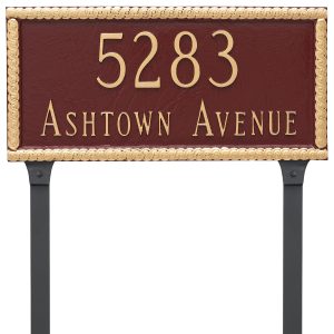 Harrison Rectangle Two Line Address Sign Plaque with Lawn Stakes