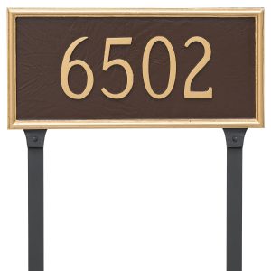 Melilla Rectangle One Line Address Sign Plaque with Lawn Stakes
