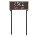 Melilla Rectangle Two Line Address Sign Plaque with Lawn Stakes