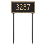 Verona Rectangle One Line Address Sign Plaque with Lawn Stakes