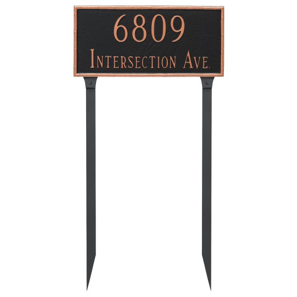 Washington Rectangle Two Line Address Sign Plaque with Lawn Stakes