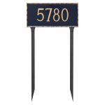 Lincoln Rectangle One Line Address Sign Plaque with Lawn Stakes