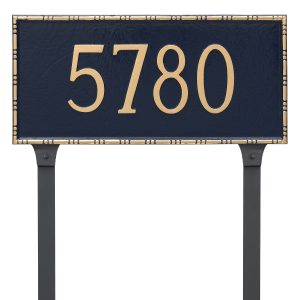 Lincoln Rectangle One Line Address Sign Plaque with Lawn Stakes