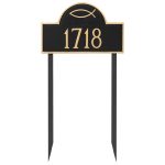 Ichthus Classic Arch Standard Address Sign Plaque with Lawn Stake