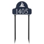 Sailboat Arch Address Sign Plaque with Lawn Stakes