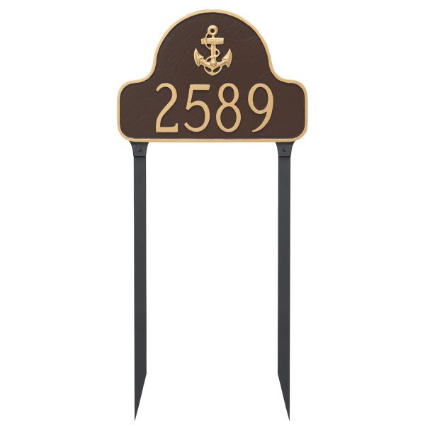 Anchor Arch Address Sign Plaque with Lawn Stakes