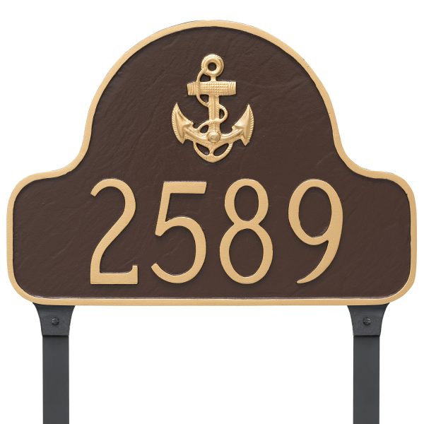 Anchor Arch Address Sign Plaque with Lawn Stakes