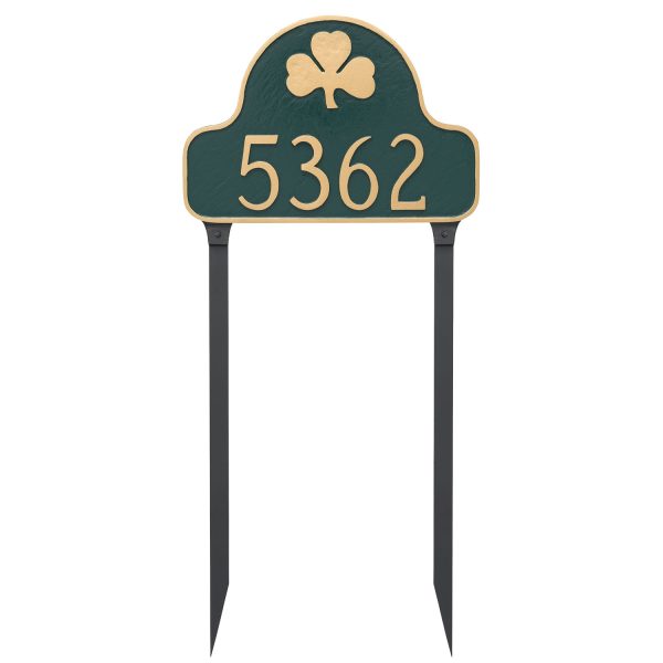Shamrock Arch Address Sign Plaque with Lawn Stakes